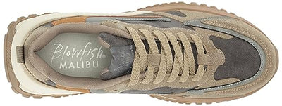 Blowfish Malibu Women's Leo Sneaker, Earth FxSuede/GryMicroSuede/Lt, 8.5