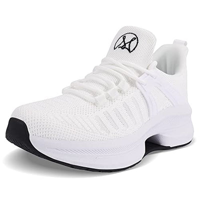 Makodax White Running Shoes for Women Mesh Breathable Sneakers Lightweight Fashion Sports Athletic Walking Shoes,White,US 5.5