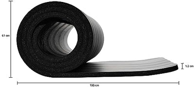 Amazon Basics Extra Thick Exercise Yoga Gym Floor Mat with Carrying Strap, 74 x 24 x .5 Inches, Black