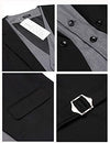 Coofandy Mens Formal Fashion Layered Vest Waistcoat Dress Vest, Black, Medium