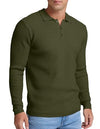 Sailwind Men's Knit Polo Sweater Long Sleeve Polo Shirts Lightweight Fashion Casual Pullover Sweater Army Green