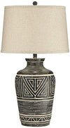 John Timberland Miguel Rustic Southwestern Style Table Lamp 32" Tall Earth Tone Jar Linen Fabric Drum Shade Decor for Living Room Bedroom House Bedside Nightstand Home Office Entryway Reading