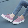 JABASIC Women Lace Up Platform Sneakers Comfortable Casual Fashion Sneaker Walking Shoes (8,Lt.Purple)