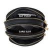 FashionPuzzle Multi Pocket PU Leather Casual Medium Crossbody Bag with Adjustable Strap (Black)