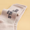 axgeyofs Fashion Hip Hop Letter Print Socks 4-Pair Adult Casual Athletic Letter Print Cotton Moisture Wicking Tube Socks