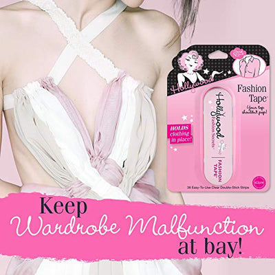 Hollywood Fashion Secrets Fashion Tape Tin, Checklane (Upright) 36 ct Double Sided Apparel Tape