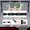 SquadFit Pushup Board Home Gym Workout Equipment 20 Fitness Equipment || 9-in-1 Push Up Board for Men and Women with Pilates Bar Resistance Bands Jump Rope and Ab Roller Wheel Workout Equipment