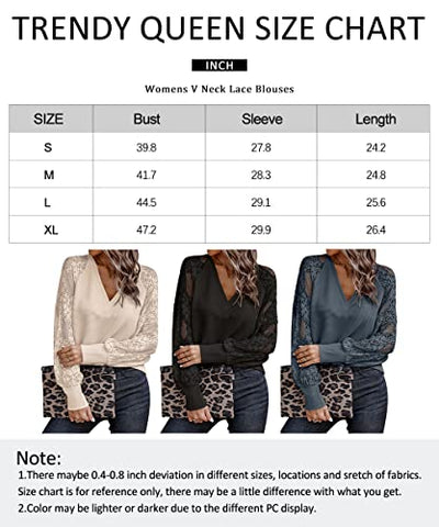 Trendy Queen Womens Long Sleeve Shirts V Neck Fall Fashion 2023 Blouses Dressy Puff Lace Casual Bobo Crochet Hollow Out Loose Outfits Work Tunic Tops Khaki
