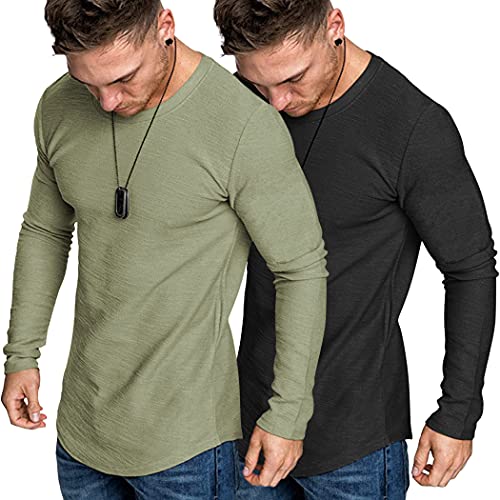 COOFANDY Men Fashion Hipster T Shirt Fit Lightweight Cotton Fall Tee Big Tall