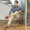 Jousen Men's Casual Shoes Memory Foam Mens Fashion Sneakers 3 Eyelets Business Dress Sneaker (A81Q06 Yellow Brown 9.5)
