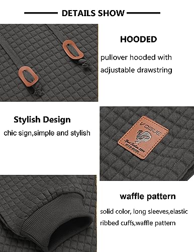COOFANDY Mens Fashion Hoodies Sweatshirt Casual Long Sleeve Hooded Sweaters Pullover Winter Clothes for Men Dark Gray