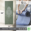 Gaiam Yoga Mat - 5mm Thick Yoga Mat - Non-Slip Exercise Mat for All Types of Yoga, Pilates & Floor Workouts - Textured Grip, Cushioned Support, Variety of Designs (24 x 68 inches long), Celestial Green