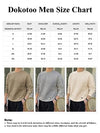 Dokotoo Men Men's Long Sleeve Sweatshirt Casual Crewneck Geometric Texture Soild Color Pullover Sweatshirts Dark Brown Large