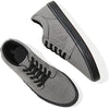 BENPAO Mens White Casual Shoes All Black Fashion Sneakers for Men Low Top Lace Up Canvas Shoes(Dark Grey,us08)