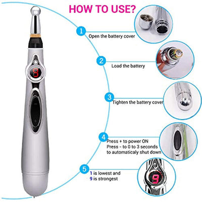 Electronic Acupuncture Pen, Electric Meridians Laser Pen Massager Relief Pain Tool