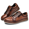 Men's Casual Oxford Dressy Sneaker Shoe Genuine Leather Fashion Casual Walking Shoes for Men Zapatos de Cuero Casuales para Hombres Brown 10.5