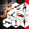 SquadFit Pushup Board Home Gym Workout Equipment 20 Fitness Equipment || 9-in-1 Push Up Board for Men and Women with Pilates Bar Resistance Bands Jump Rope and Ab Roller Wheel Workout Equipment