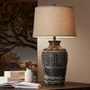 John Timberland Miguel Rustic Southwestern Style Table Lamp 32" Tall Earth Tone Jar Linen Fabric Drum Shade Decor for Living Room Bedroom House Bedside Nightstand Home Office Entryway Reading
