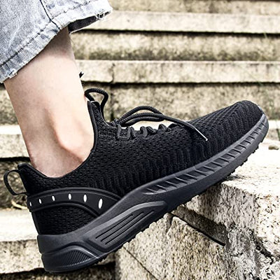 Feethit Women Tennis Running Shoes Walking Shoes Lightweight Casual Sneakers for Travel Gym Work Woman Waitress Nurse All Black 9