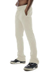 Bleecker and Mercer Soft Brushed Back Stacked Fleece Sweatpants Men - Hip-Hop Urban Fashion Streetwear (FP22614- Ivory, S)