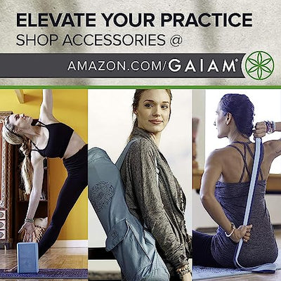 Gaiam Yoga Mat - 5mm Thick Yoga Mat - Non-Slip Exercise Mat for All Types of Yoga, Pilates & Floor Workouts - Textured Grip, Cushioned Support, Variety of Designs (24 x 68 inches long), Celestial Green