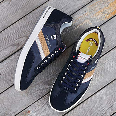 AX BOXING Mens Casual Shoes Fashion Sneakers Breathable Comfort Walking Shoes for Male(Navy Blue, Numeric_10_Point_5)