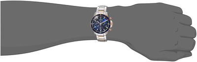 Bulova Men's Marine Star Series C Two-Tone Rose Gold Stainless Steel 6-Hand Chronograph Quartz Watch, Blue Dial Style: 98B301