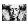 Startonight Canvas Wall Art Black and White Abstract Woman in Art, Framed Quantic Home Decor for Living Room 32" x 48"