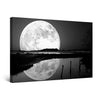 Startonight Canvas Wall Art Black and White Abstract Full Moon on the Water Landscape, Framed Artwork Picture Home Decor for Living Room 32" x 48"