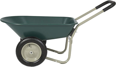 Dual Wheel Home Wheelbarrow Yard Garden Cart