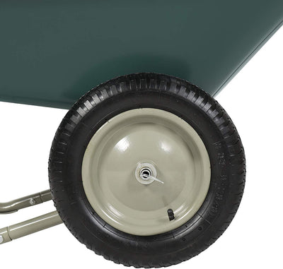 Dual Wheel Home Wheelbarrow Yard Garden Cart