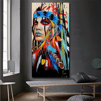 Modern Wall Art Prints Native American Indian Girl