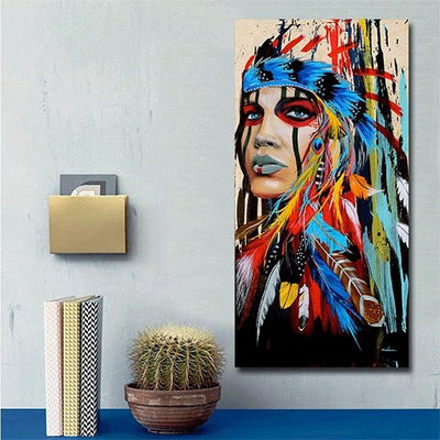 Modern Wall Art Prints Native American Indian Girl