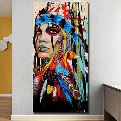 Modern Wall Art Prints Native American Indian Girl