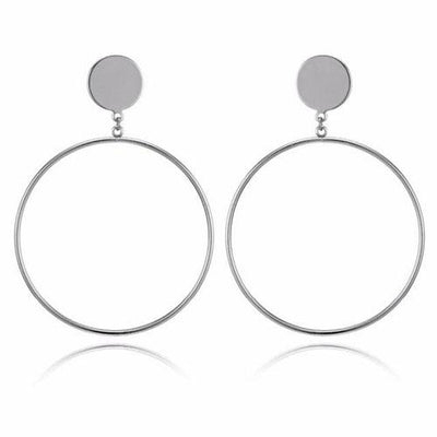 Women Simple Gold Silver Black Earring