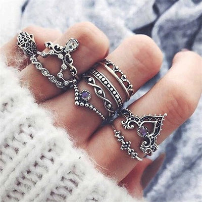 FAMSHIN 15Pcs/ Fashion Vintage Ring Set