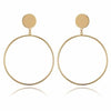 Women Simple Gold Silver Black Earring