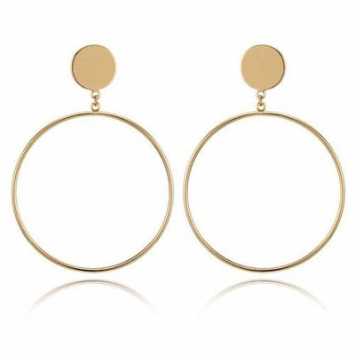 Women Simple Gold Silver Black Earring