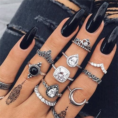 FAMSHIN 15Pcs/ Fashion Vintage Ring Set
