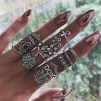 FAMSHIN 15Pcs/ Fashion Vintage Ring Set