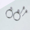 Women Simple Gold Silver Black Earring