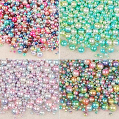 Mix Rainbow Color Round 4/6/8/10mm ABS Lmitation Pearl Beads
