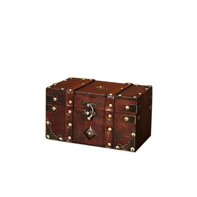 Vintage Metal Lock Jewelry Storage Box