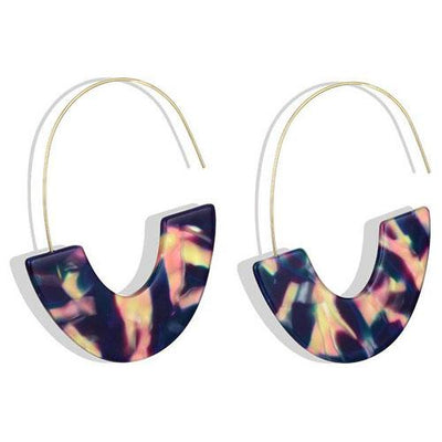 Women Simple Gold Silver Black Earring