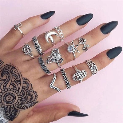 FAMSHIN 15Pcs/ Fashion Vintage Ring Set