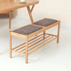 Solid Oak Wood Padded Shoes Changing stool