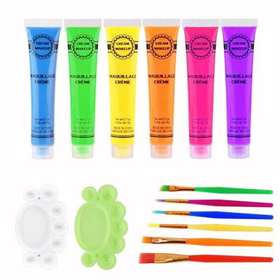 6Pcs 6 Colors UV Blacklight Reactive Face & Body Glow Paint Art