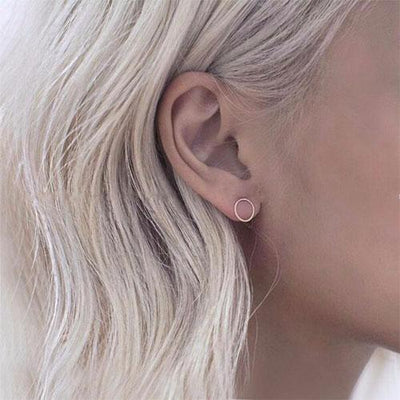 Women Simple Gold Silver Black Earring