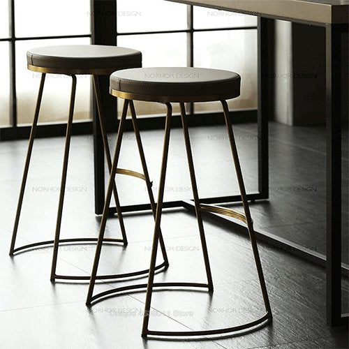 Iron Fashion Coffee Chair Gold High Stool