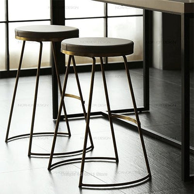 Iron Fashion Coffee Chair Gold High Stool
